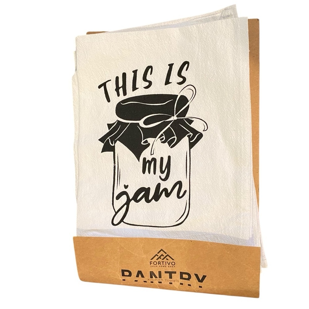 Fortivo Pantry White Tea Towels Set of 4 New with tags